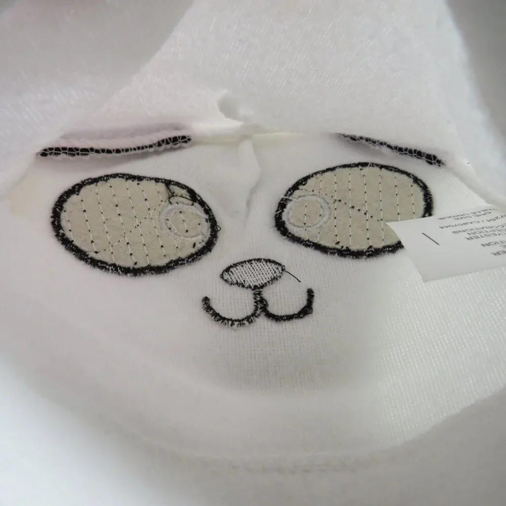 Baby Black & White panda hat and shoes embroidered features Animal print